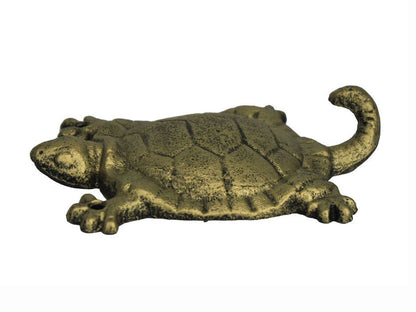 Rustic Gold Cast Iron Turtle Hook 6""