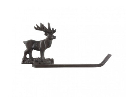 Cast Iron Moose Bathroom Set of 3 - Large Bath Towel Holder and Towel Ring and Toilet Paper Holder