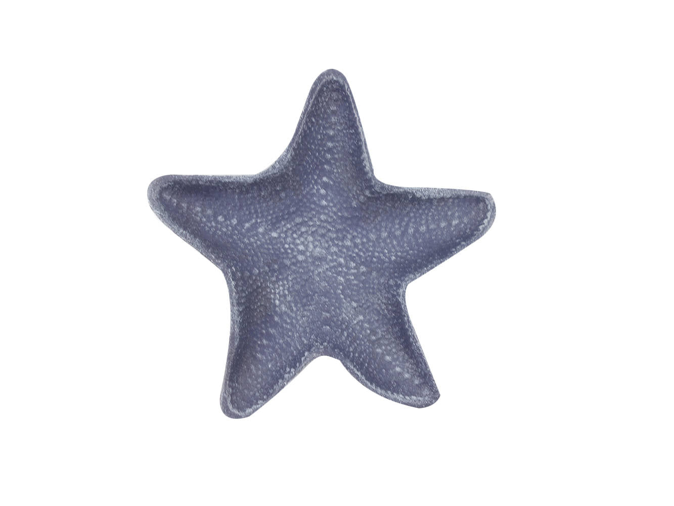 Rustic Dark Blue Cast Iron Starfish Decorative Bowl 8""
