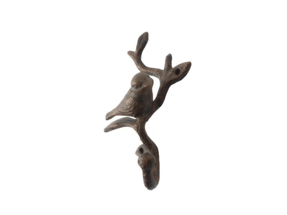 Rustic Copper Cast Iron Decorative Bird Hook 6""