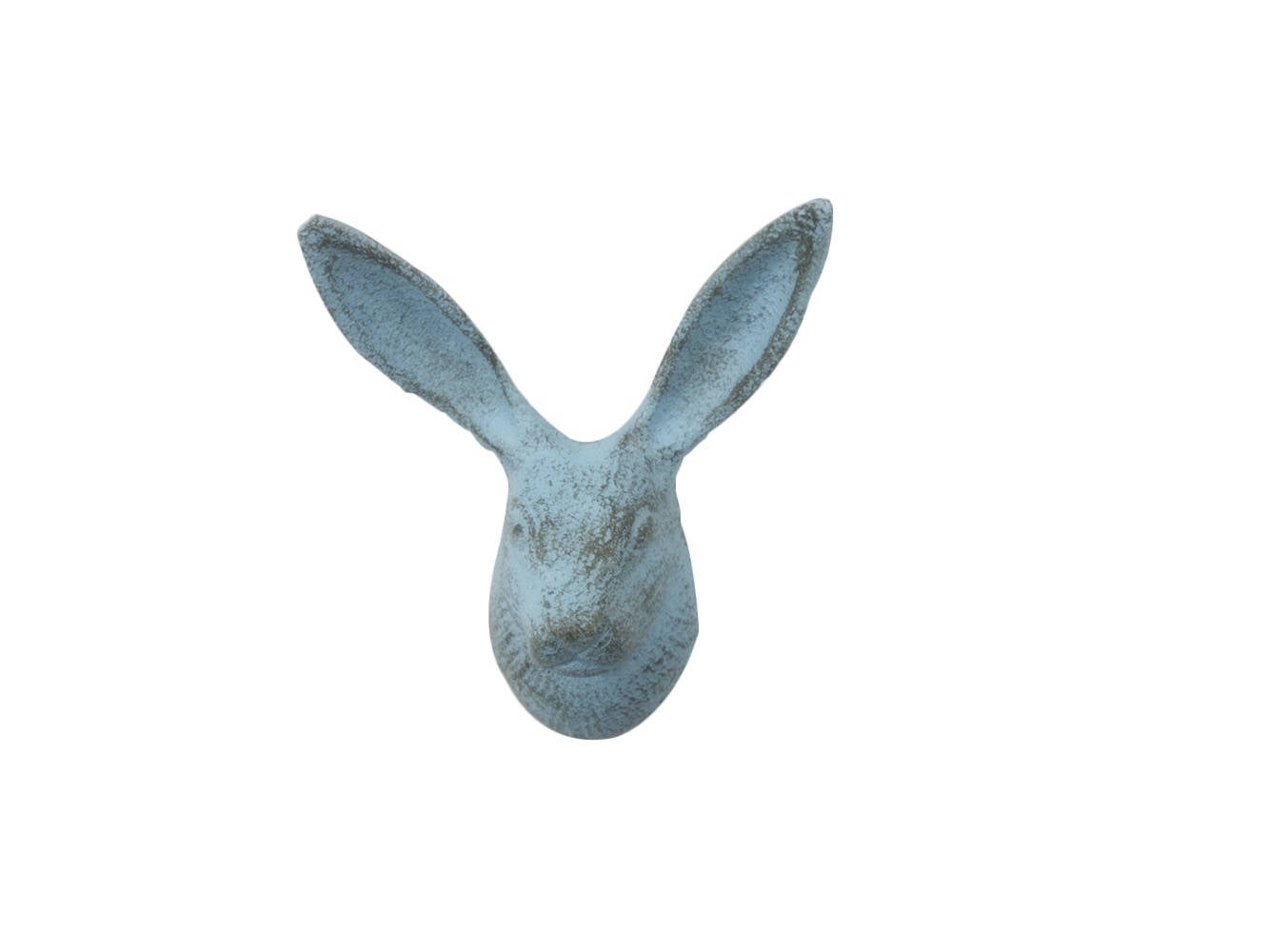 Rustic Light Blue Cast Iron Decorative Rabbit Hook 5""