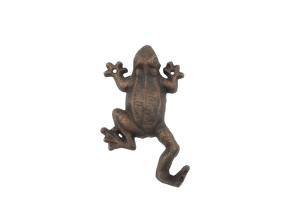 Rustic Copper Cast Iron Frog Hook 6""