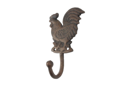 Rustic Copper Cast Iron Rooster Hook 7""