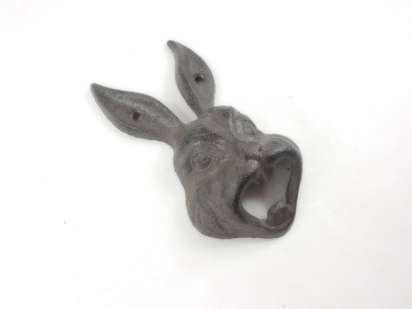 Cast Iron Rabbit Head Wall Mounted Bottle Opener 5""