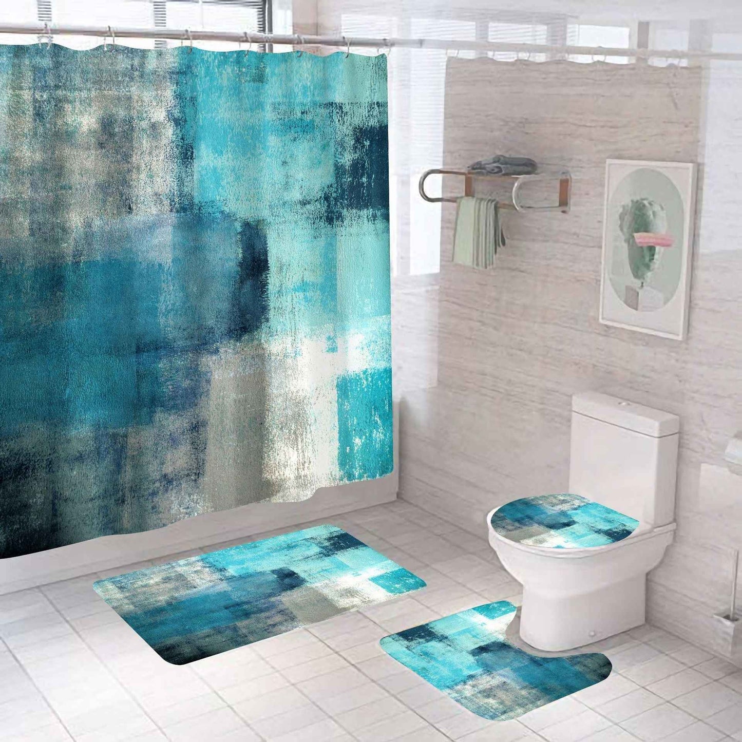Graffiti Sketch Shower Curtain Suit Printing