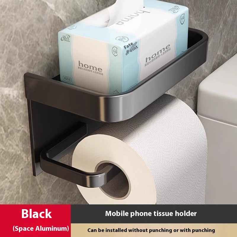Alumimum Tissue Holder Bathroom Punch-free Storage Rack