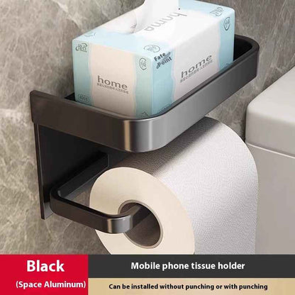 Alumimum Tissue Holder Bathroom Punch-free Storage Rack