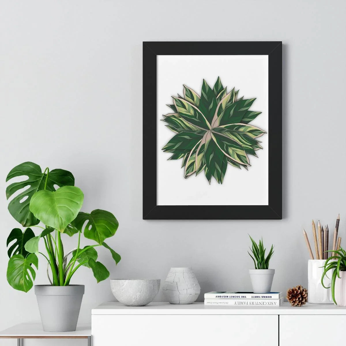 Stromanthe Triostar Framed Print – Botanical Wall Art