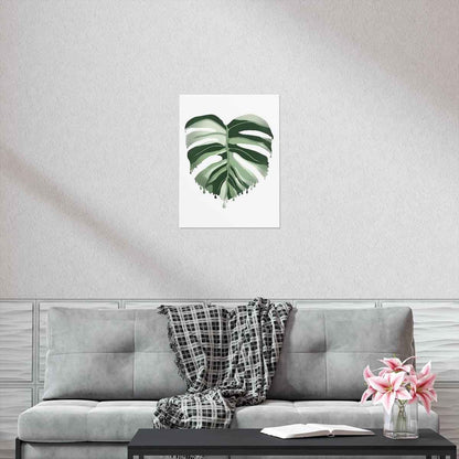 Melting Monstera Albo Botanical Print – Unframed Wall Art