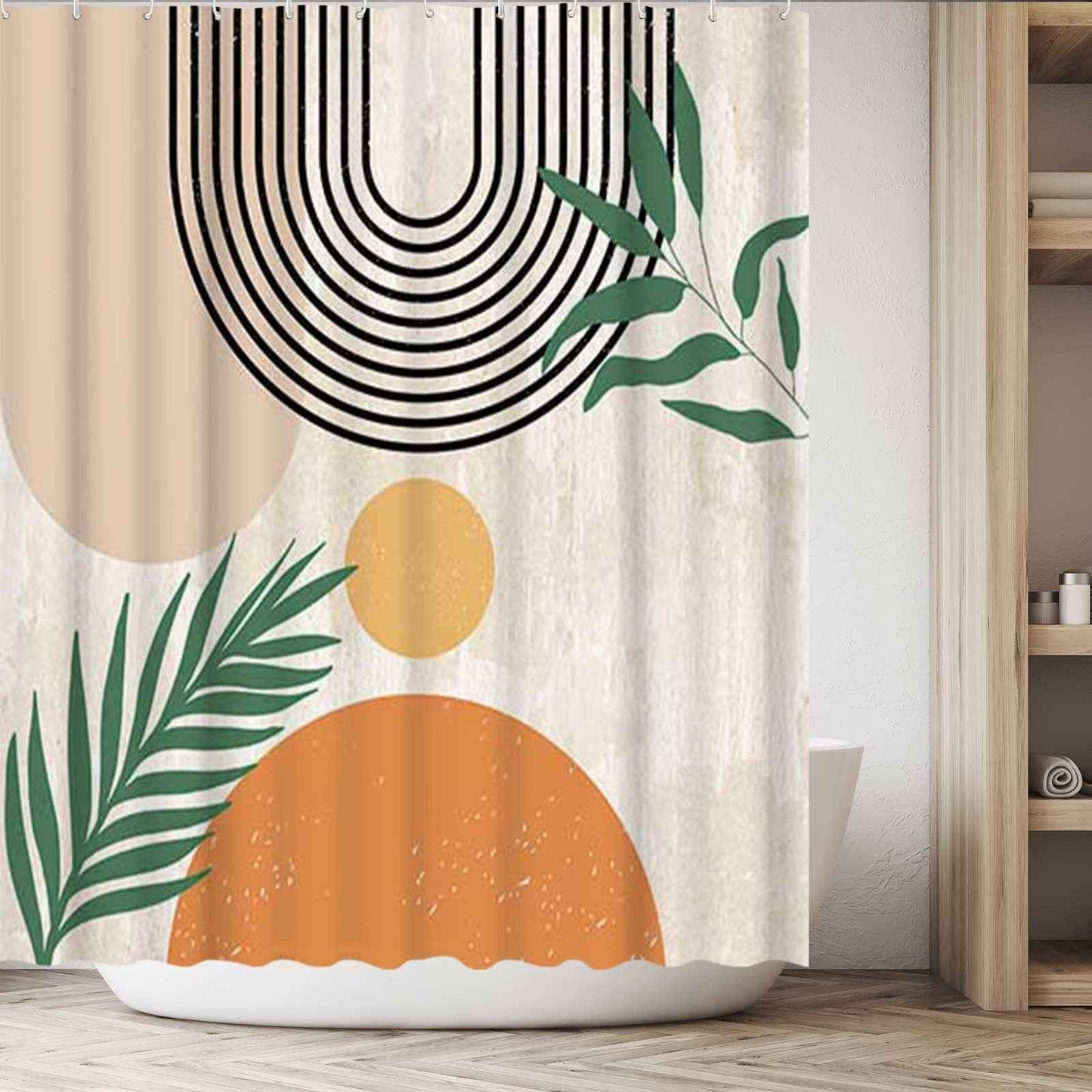 Abstract Shower Curtain Bohemian Arch Sun