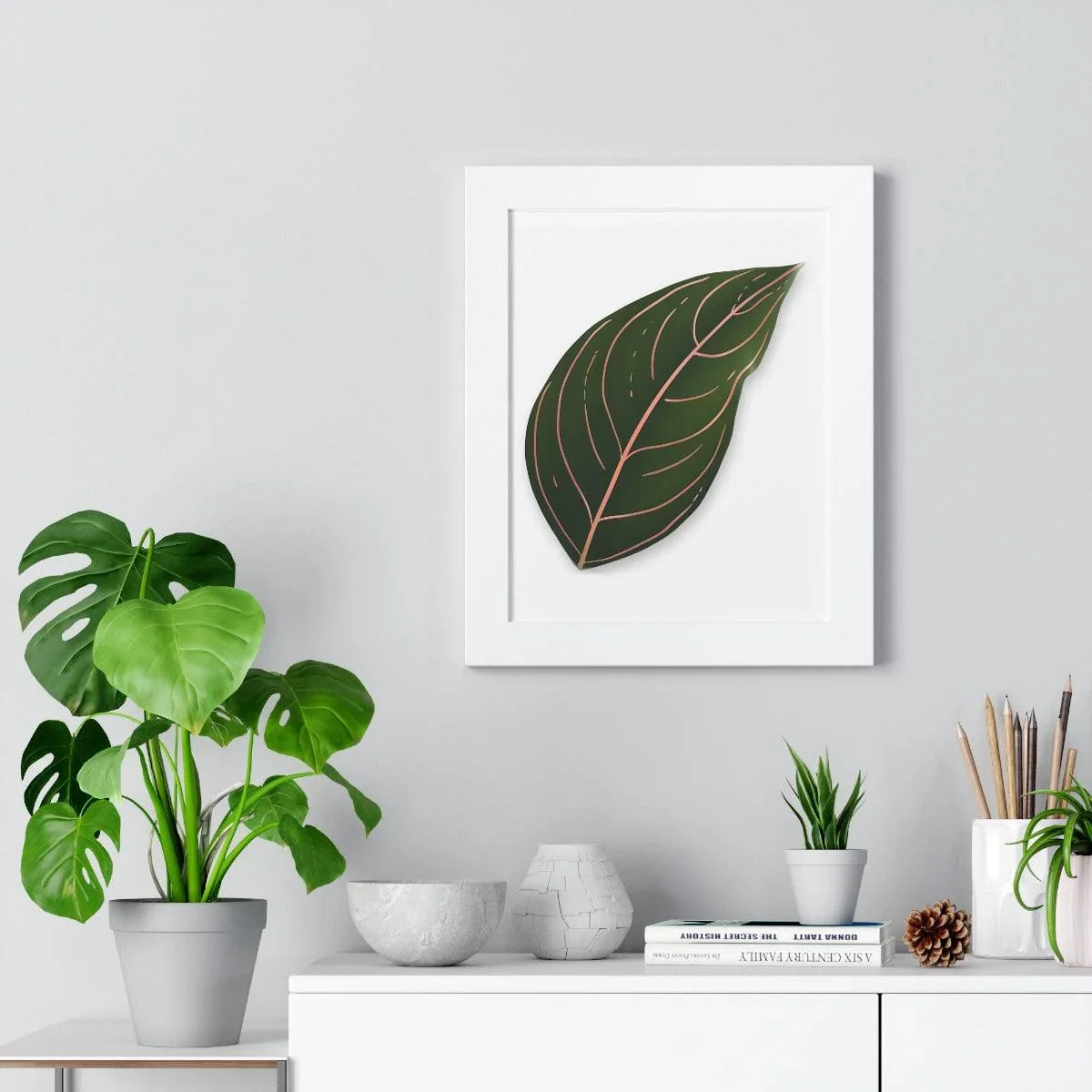 Aglaonema Rotundum Framed Print – Botanical Wall Art