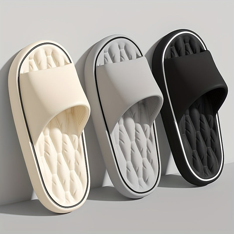 1pc Men'S for home Anti-Slip Slippers Thick Sole Silent Bathroom Shower Soft Elastic Cushioning Slippers Comfortable For Home/Wear Out Non-Stuffy.