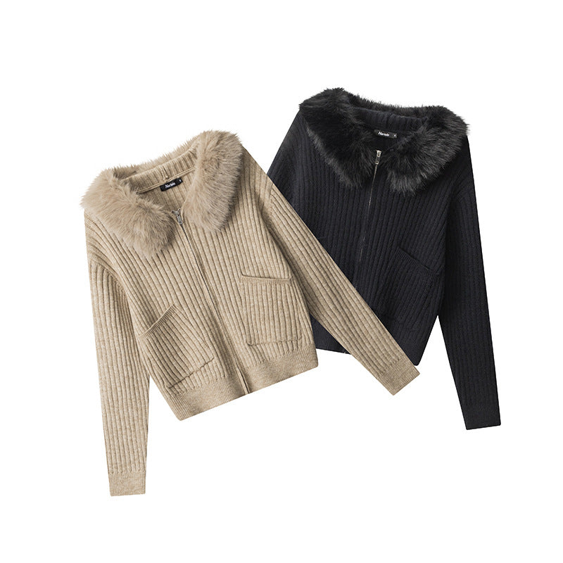 Slim Fit Hooded Knit Cardigan - Cozy Lightweight Women's Sweater