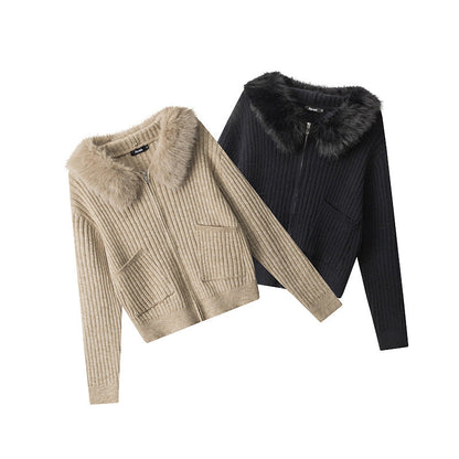 Slim Fit Hooded Knit Cardigan - Cozy Lightweight Women's Sweater