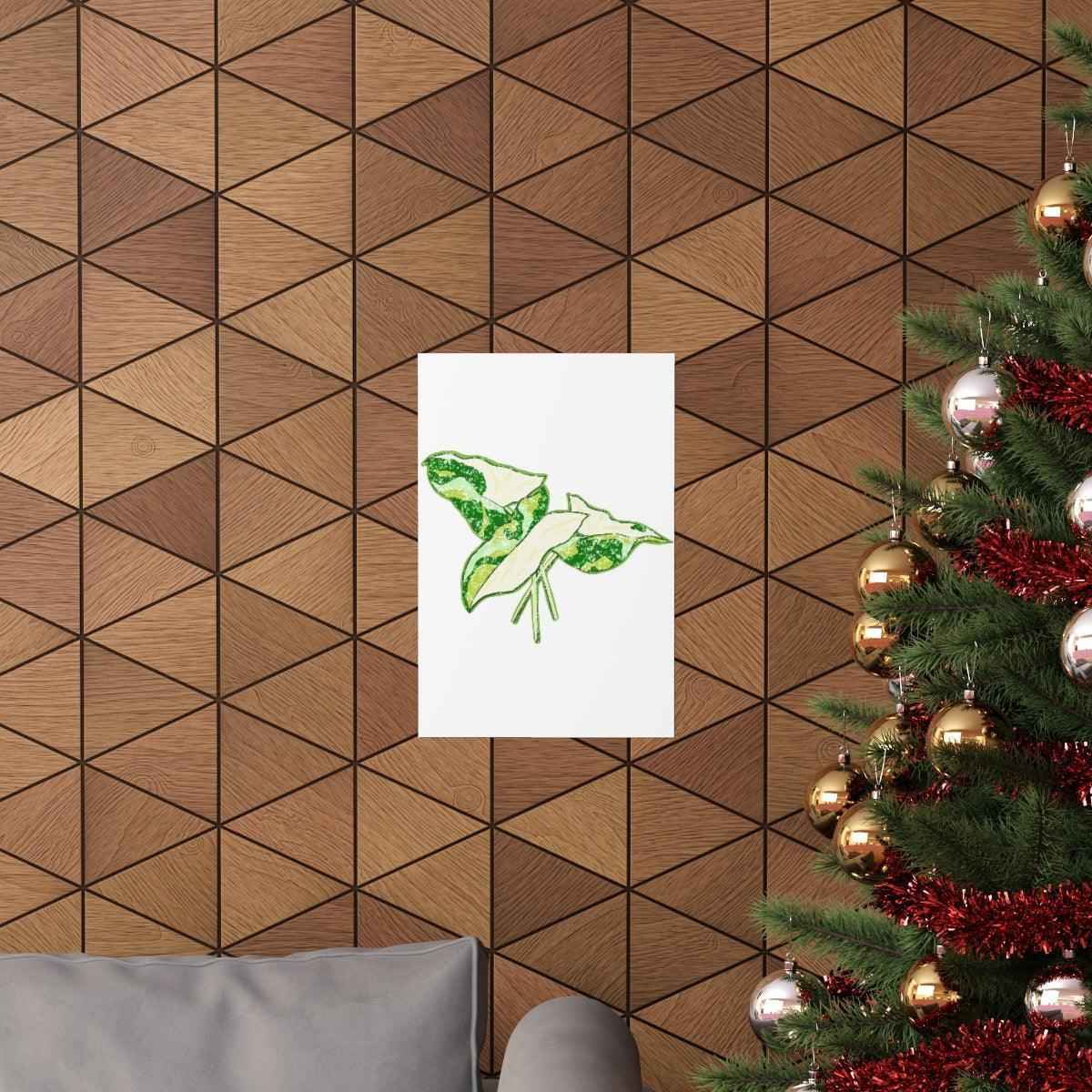 Marble Syngonium Botanical Print – Unframed Wall Art