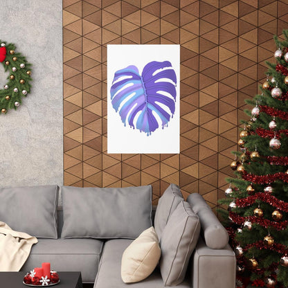 Purple Melting Monstera Botanical Print – Unframed Wall Art