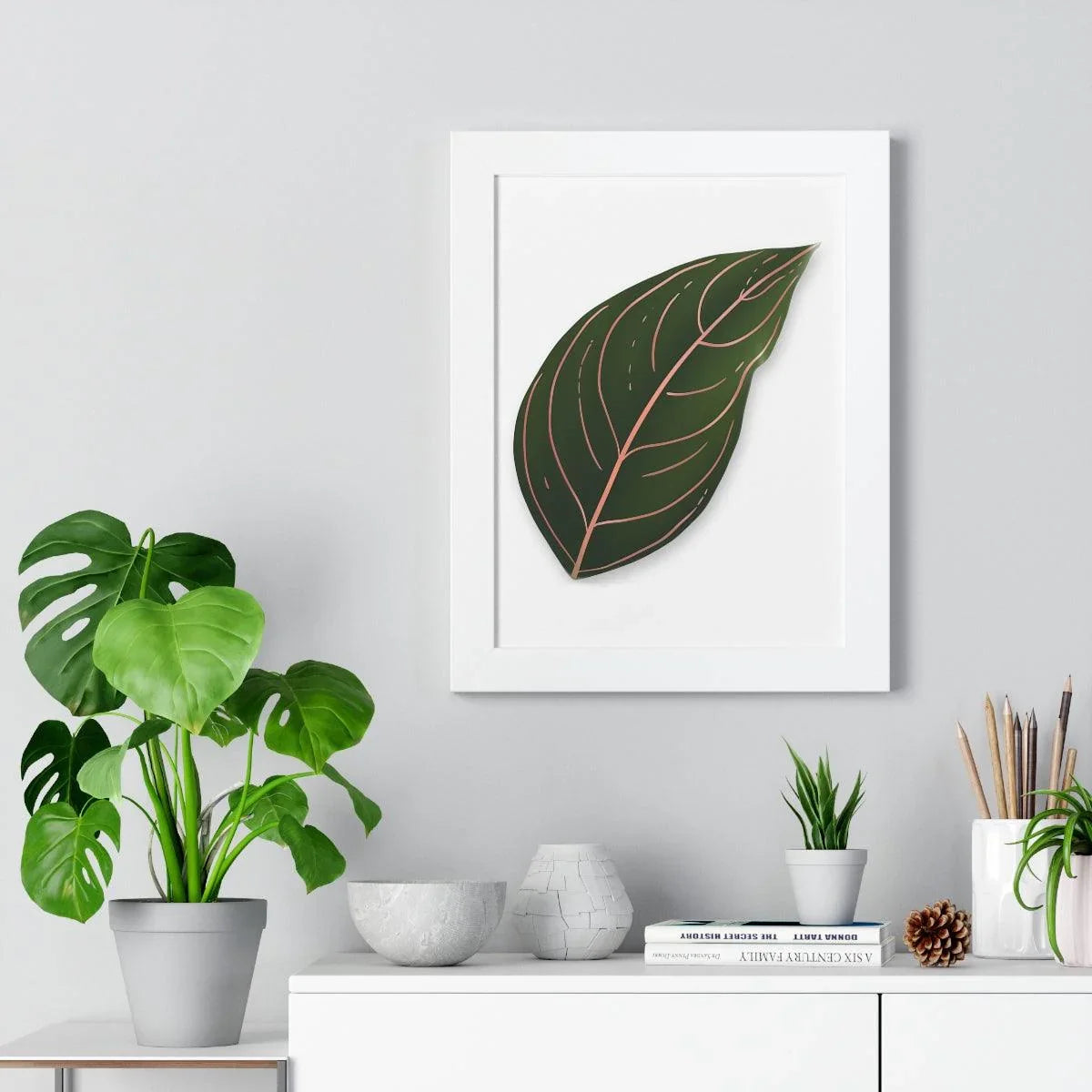 Aglaonema Rotundum Framed Print – Botanical Wall Art