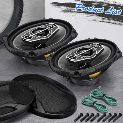 6 X 9 Coaxial Audio Speakers (Pair) 5-way 1000W Peak 4 Ohm Coaxial Tweeters Door Speakers