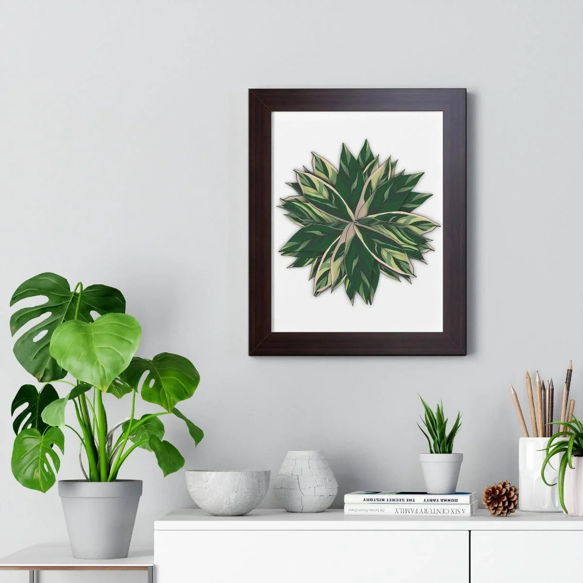 Stromanthe Triostar Framed Print – Botanical Wall Art