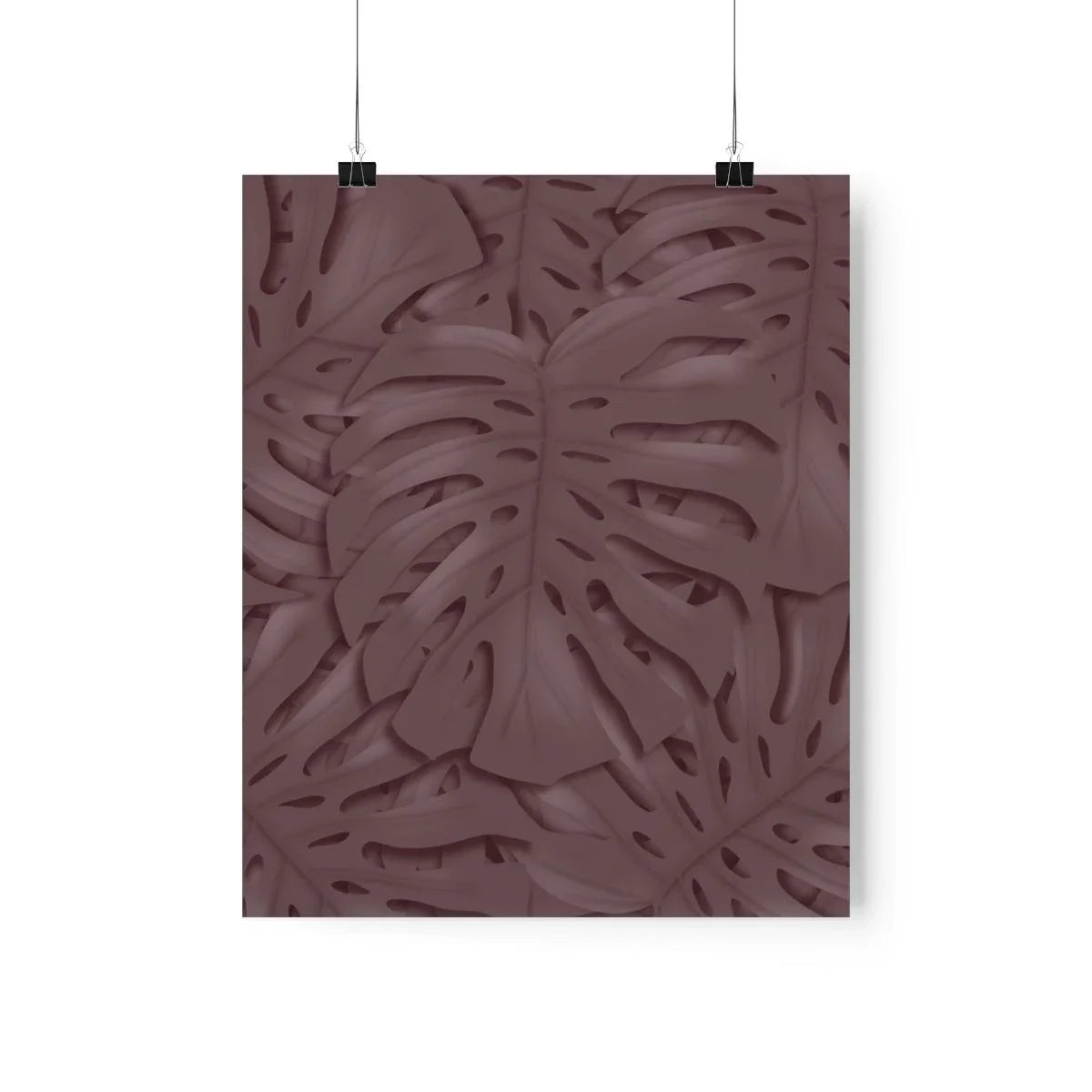 Merlot Monstera Botanical Print – Unframed Wall Art