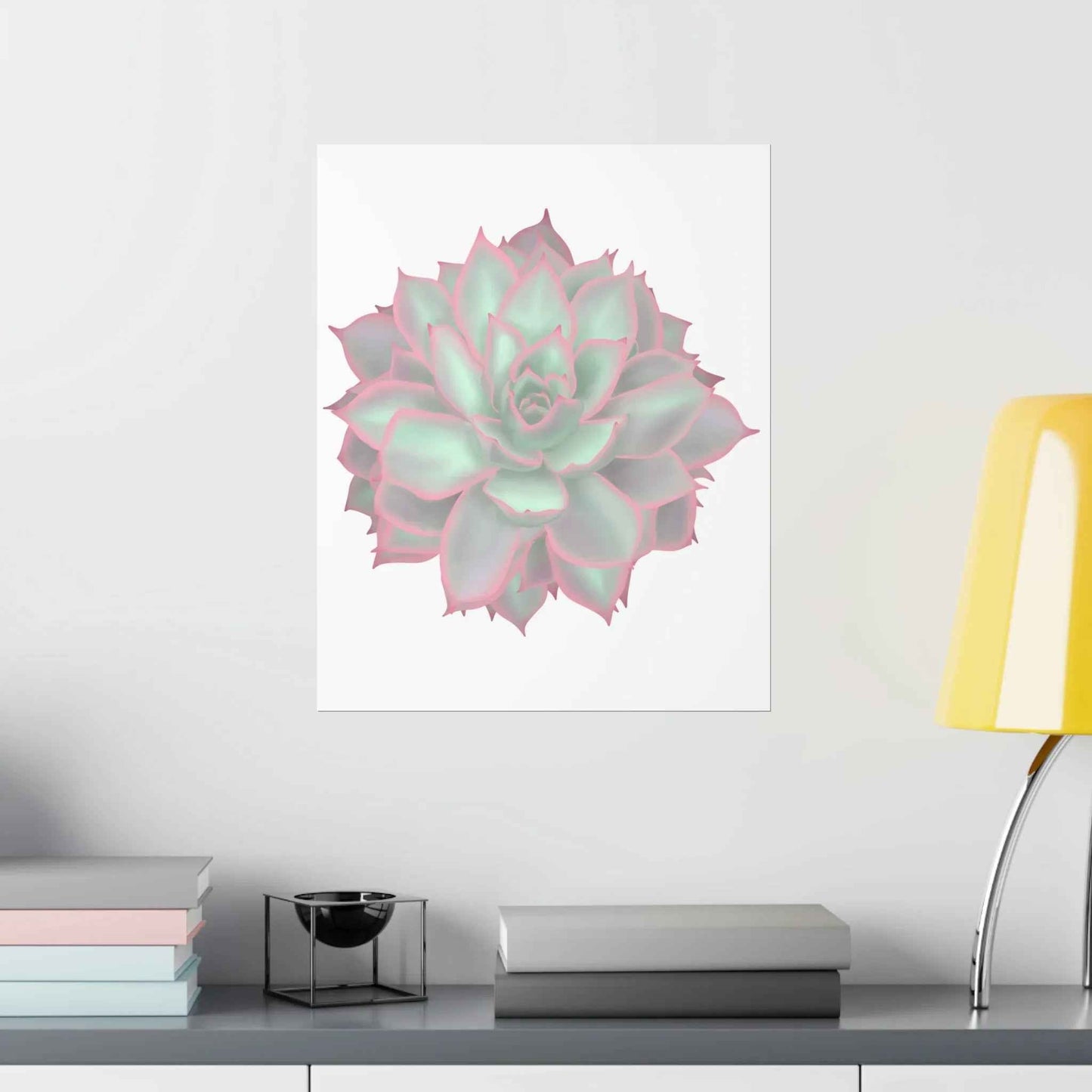 Echeveria Violet Queen Succulent Botanical Print – Unframed Wall Art