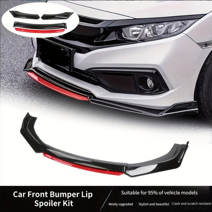 4pcs/Set Material Car Front Lip Spoiler Kit - Stylish Appearance Upgrade, Small Vehicle Bumper Modification Accessories with Easy Installation and Durable Protection for Fenders, Car Spoiler, Car Modification Accessories