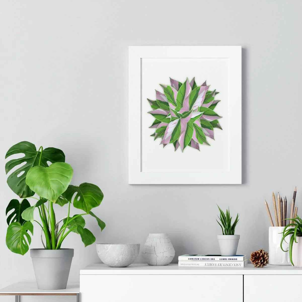 Syngonium Tricolor Pattern Framed Print – Botanical Wall Art