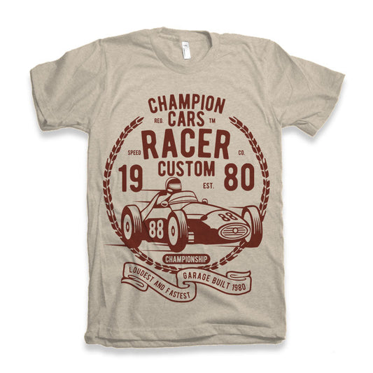 Champions Cars Men's Bamboo Viscose/Organic Cotton Short Sleeve Graphic T-Shirt