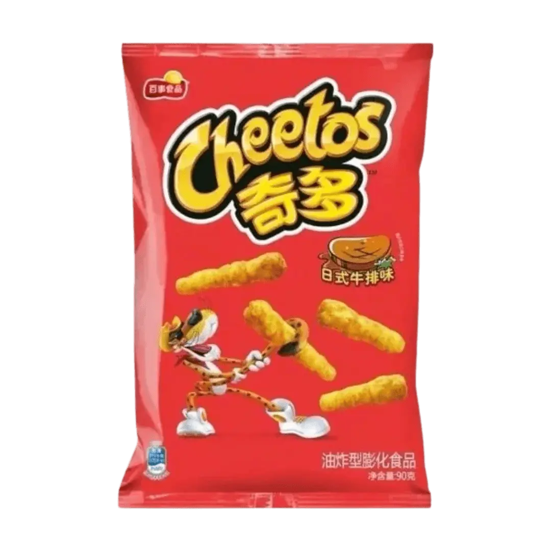 Cheetos Japanese Steak Flavor – Savory Crunchy Cheese Snacks 50g Bag (Japan)
