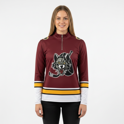 Chicago Wolves AHL Licensed Replica Jersey Performance 1/4 Zip