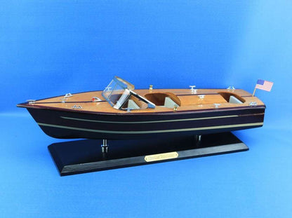 Wooden Chris Craft Triple Cockpit Model Speedboat 20""