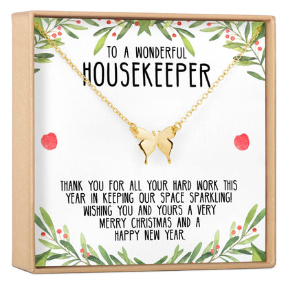 Christmas Gift for Cleaners Butterfly Pendant Necklace