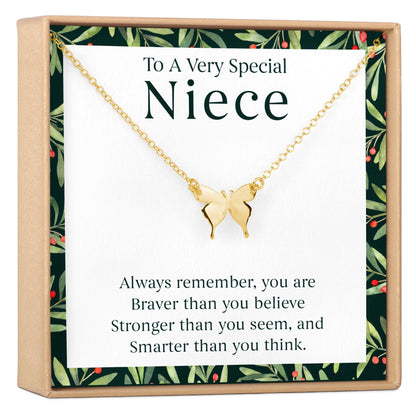 Christmas Gift for Niece Butterfly Pendant Necklace