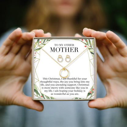 Christmas Gift for Other Mother Linked Circles Earring and Necklace Jewelry Set