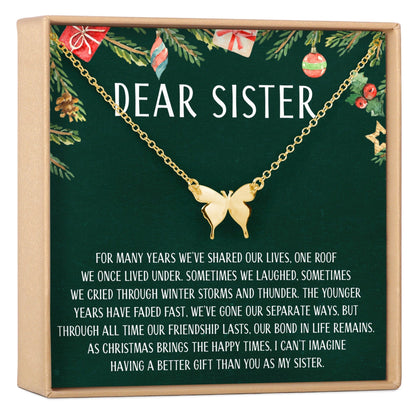 Christmas Gift for Sister Butterfly Pendant Necklace