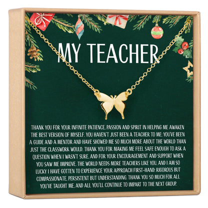 Christmas Gift for Teacher Necklace, Multiple Styles