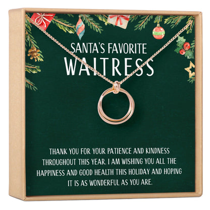 Christmas Gift for Waitress Linked Circles Necklace