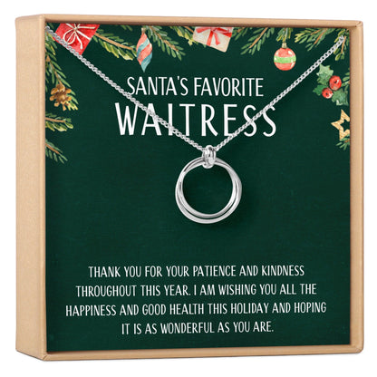 Christmas Gift for Waitress Linked Circles Necklace