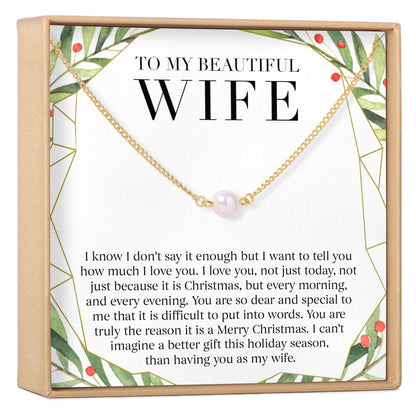 Christmas Gift for Wife Pearl Necklace