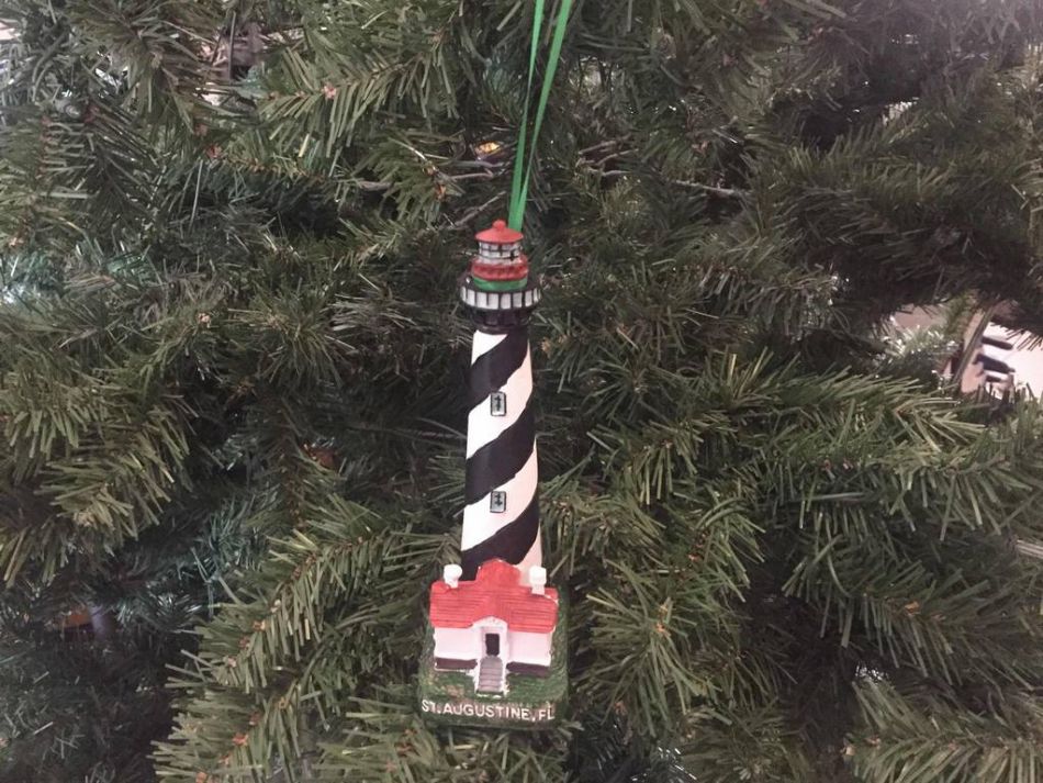 St. Augustine Lighthouse Christmas Tree Ornament 7""