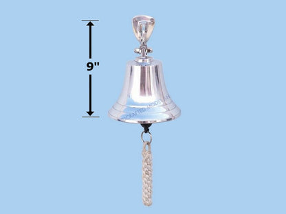 Chrome Hanging Ship's Bell 9""