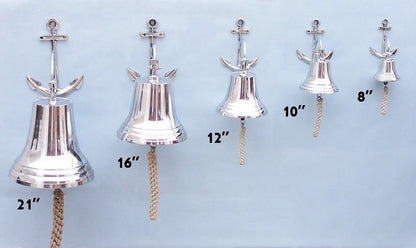 Chrome Hanging Anchor Bell 12""