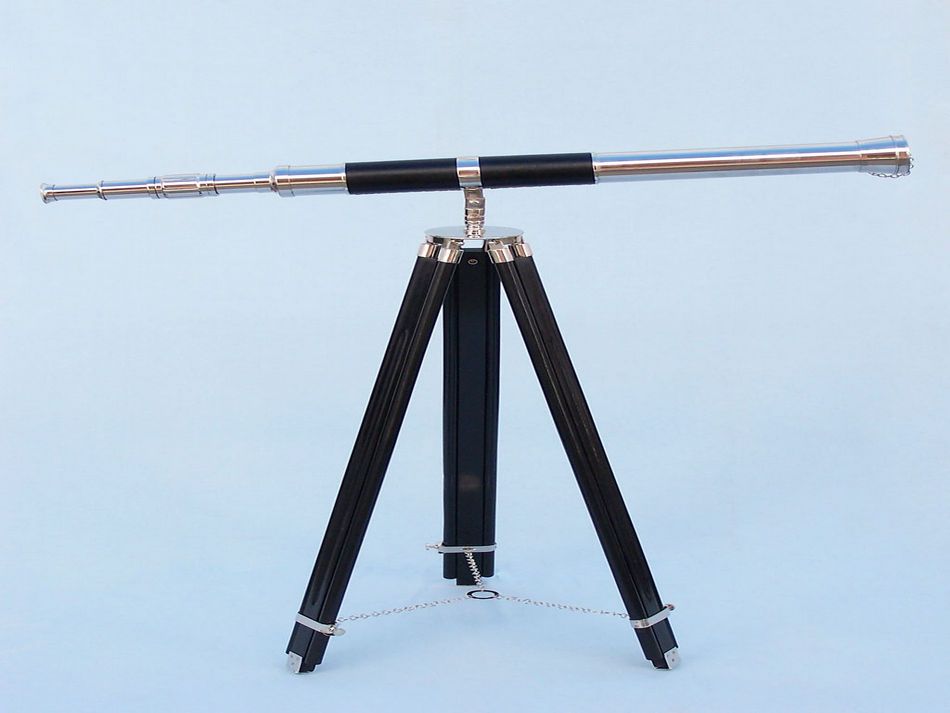Admirals Floor Standing Chrome with Leather Telescope 60""