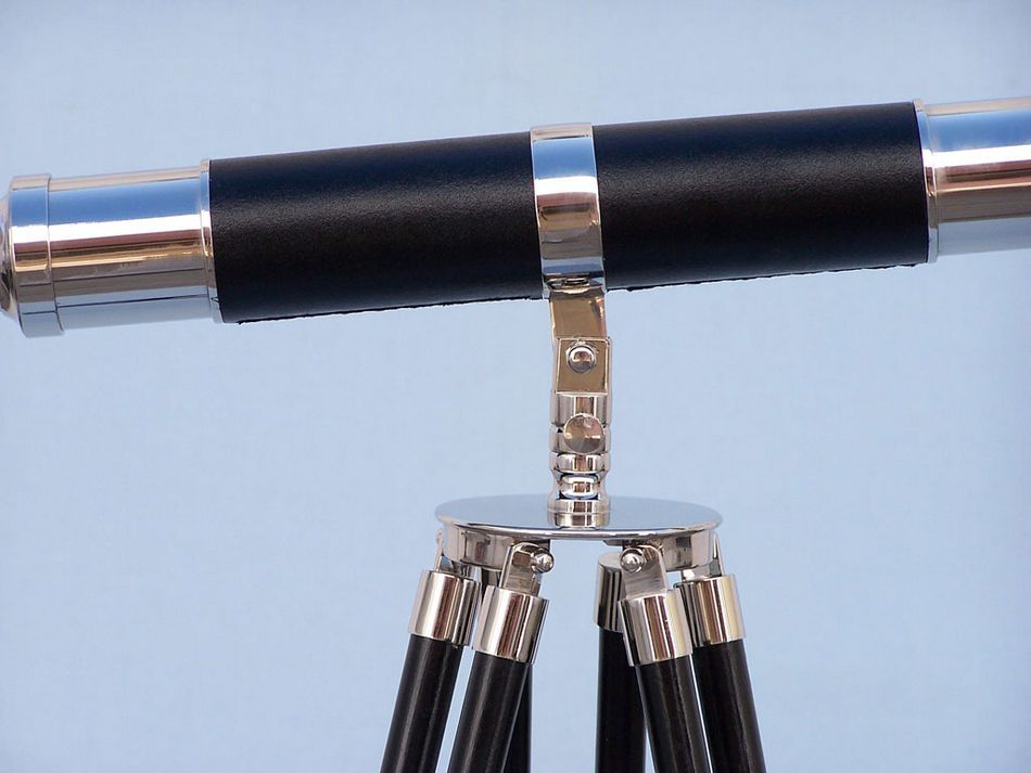 Admirals Floor Standing Chrome with Leather Telescope 60""
