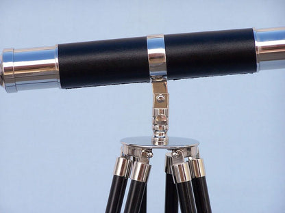 Admirals Floor Standing Chrome with Leather Telescope 60""