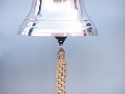 Chrome Hanging Ship's Bell 18""