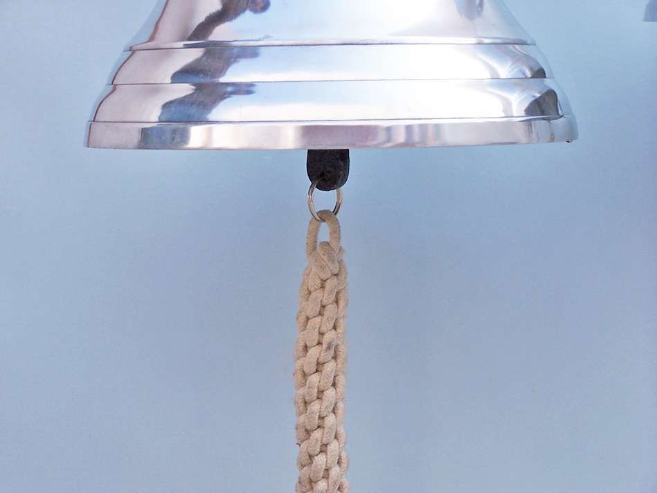 Chrome Hanging Ship's Bell 18""