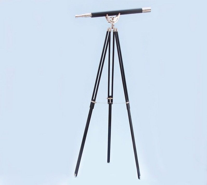 Floor Standing Chrome/Leather Anchormaster Telescope 65""