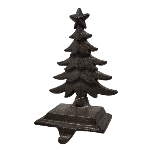 Iron Rustic Tree Stocking Holder - Brown