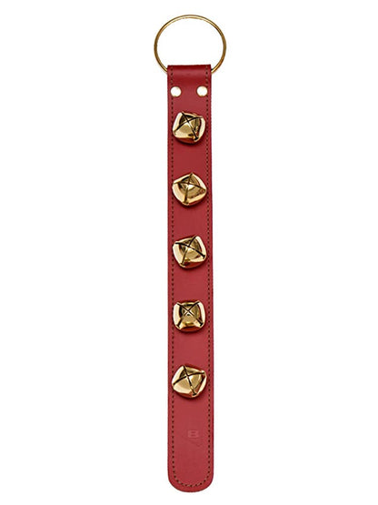 Sleigh Bell Strap with 5 Brass Bells - Red